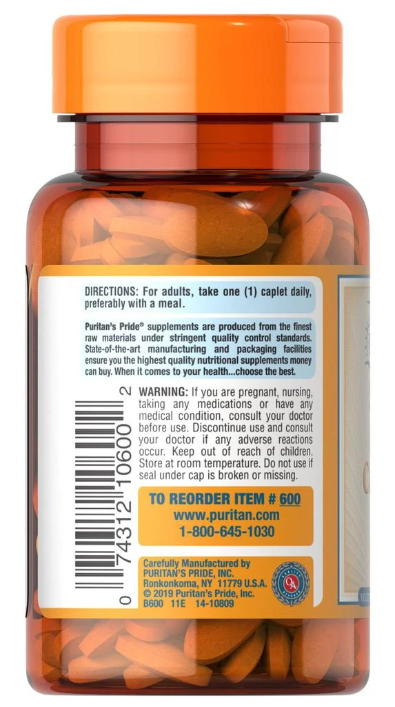 商品Puritan's Pride|Vitamin C 500 mg Complex 100 caplets,价格¥179-¥357,第3张图片详细描述