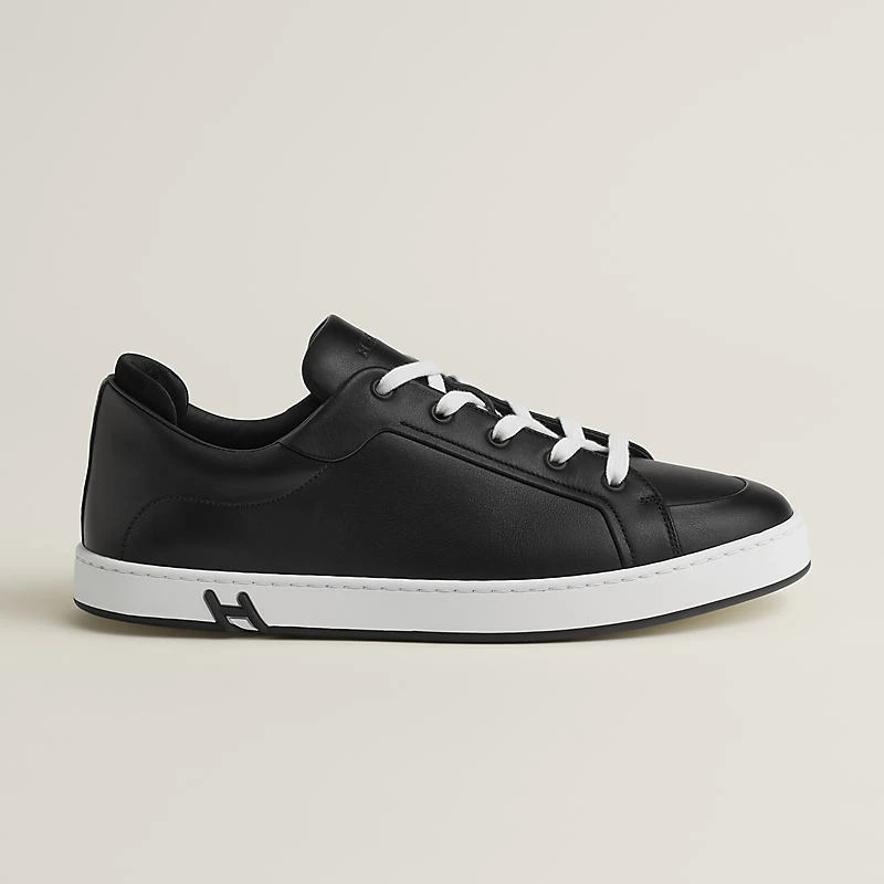 商品Hermes|Hermes/爱马仕 男士黑色小牛皮/山羊皮休闲运动鞋,价格¥6554,第5张图片详细描述