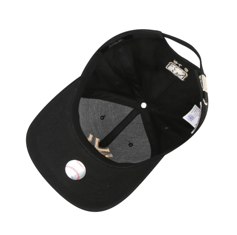 【享贝家】ZY- MLB 纽约洋基队经典NY金标刺绣弯檐棒球帽 遮阳鸭舌帽 男女同款 黑色 32CPIG11150L 商品