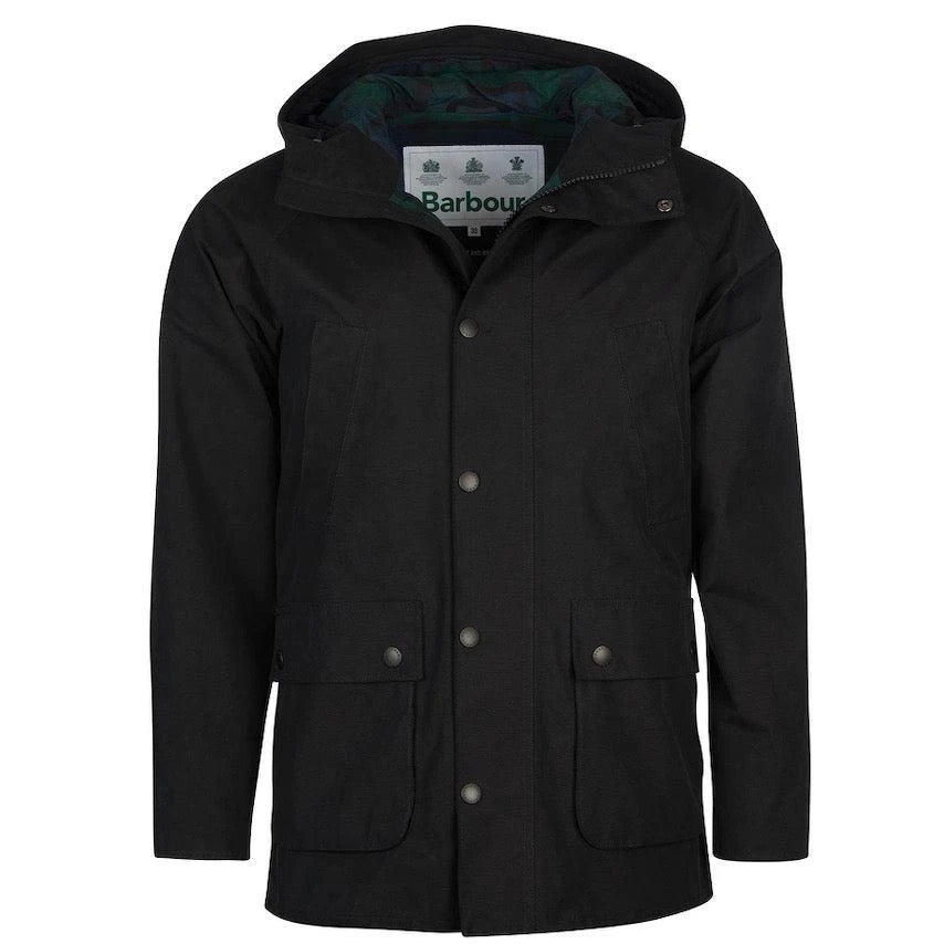 商品Barbour|Barbour Slim Fit Hooded Waterproof Bedale Jacket - Black,价格¥2579,第1张图片