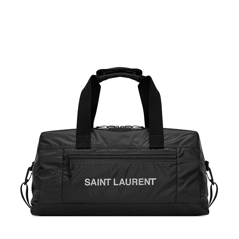 商品Yves Saint Laurent|【预售3-7天】SAINT LAURENT PARIS/圣罗兰 YSL NUXX系列 男士大号黑色尼龙YSL压花旅行手提斜挎单肩包581374HO21Z1054,价格¥8152,第1张图片