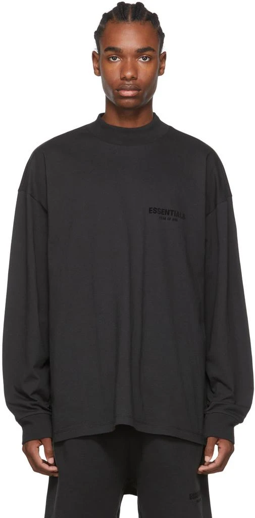 商品Essentials| Essentials黑色纯棉长袖T恤 ,价格¥420,第1张图片