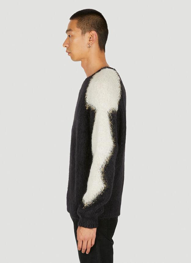 Contrasting Sleeve Sweater in Black商品第3张图片规格展示