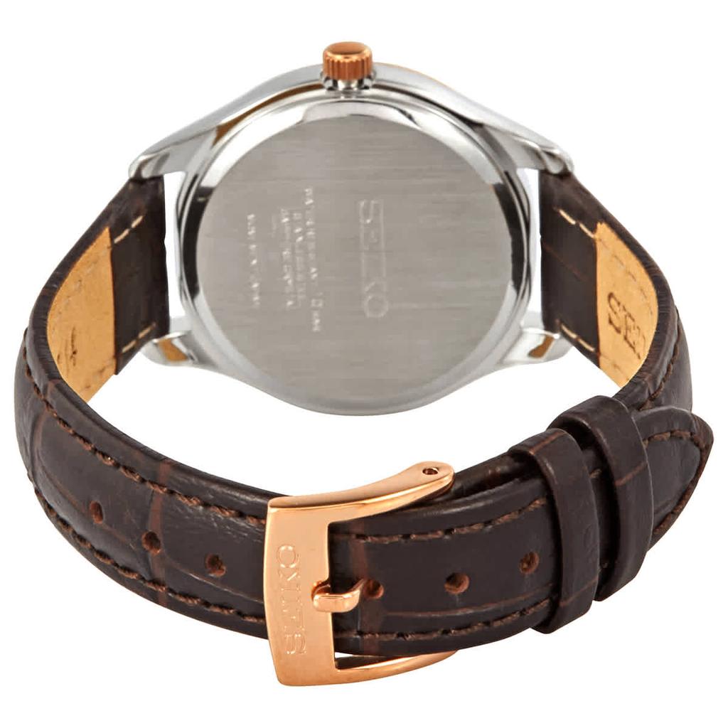 Seiko Noble Quartz Silver Dial Brown Leather Ladies Watch SUR428商品第3张图片规格展示