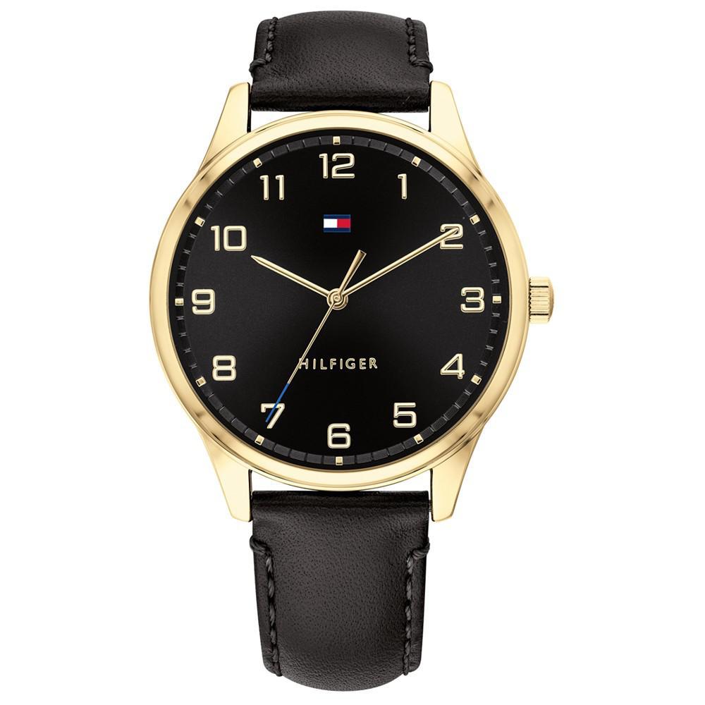 商品Tommy Hilfiger|Men's Dark Brown Leather Strap Watch 44mm, Created for Macy's,价格¥421,第1张图片