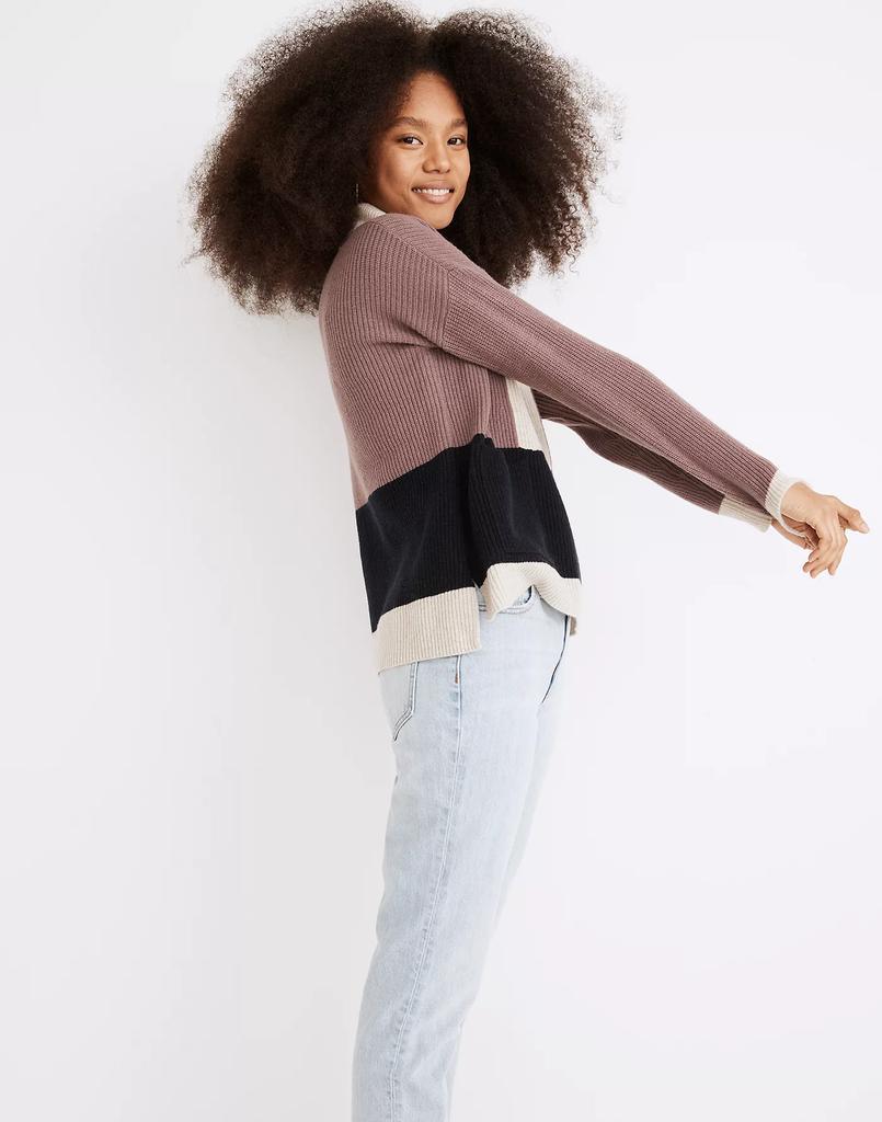 商品Madewell|Glenbrook Half-Zip Pullover Sweater in Colorblock,价格¥261,第4张图片详细描述