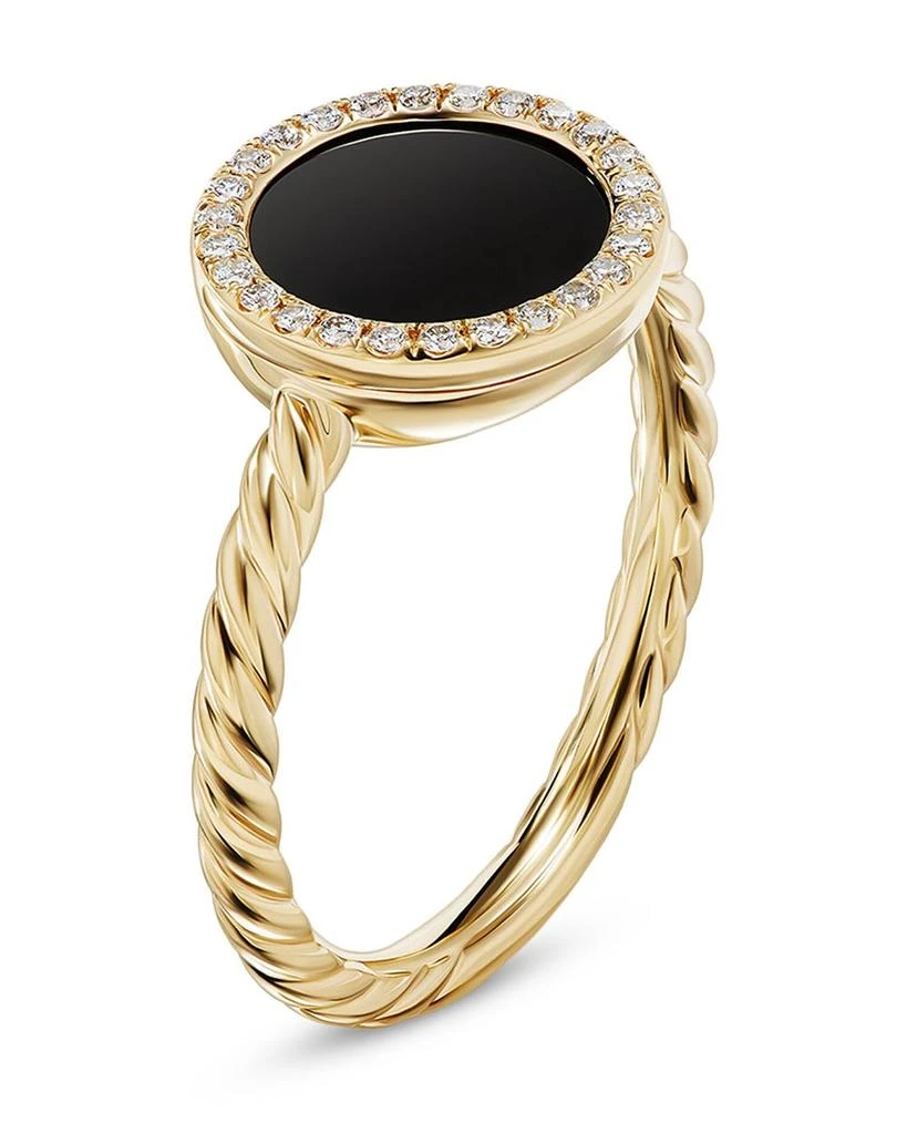 Petite DY Elements® Ring in 18K Yellow Gold with Black Onyx & Pavé Diamonds 商品