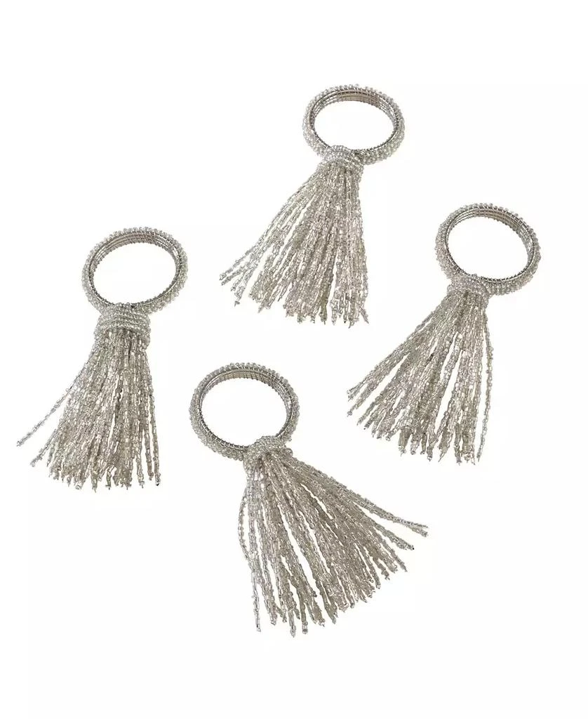 商品Saro Lifestyle|Beaded Spray Design Event Napkin Ring, Set of 4,价格¥142,第2张图片详细描述