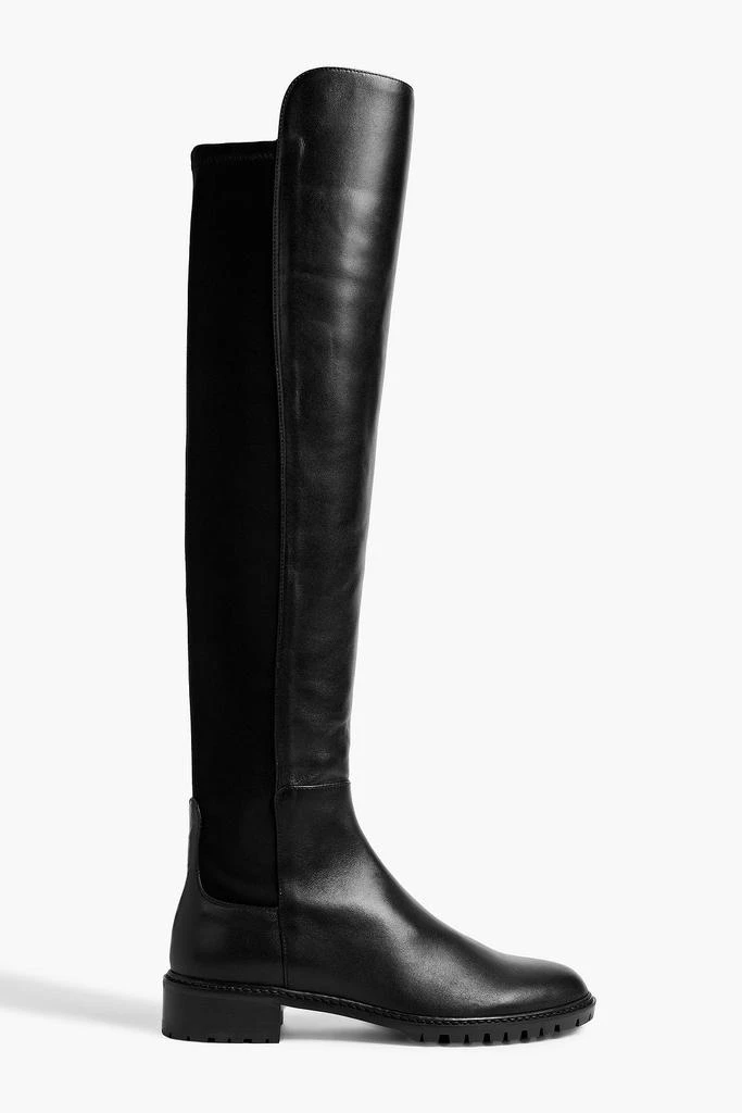 商品Stuart Weitzman|Keelan leather and neoprene over-the-knee boots,价格¥2062,第1张图片