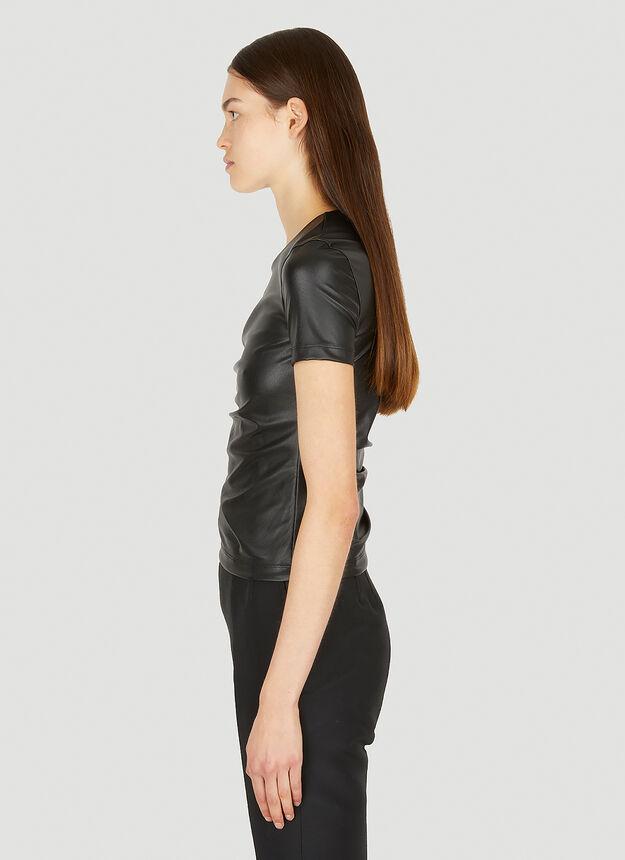 Faux Leather T-Shirt in Black商品第3张图片规格展示