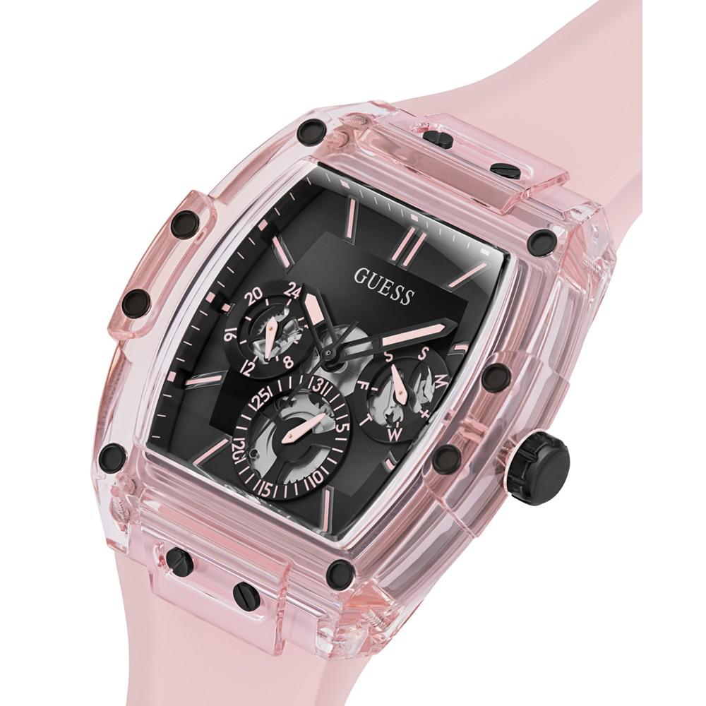 Men's Pink Silicone Strap Watch 43mm商品第3张图片规格展示