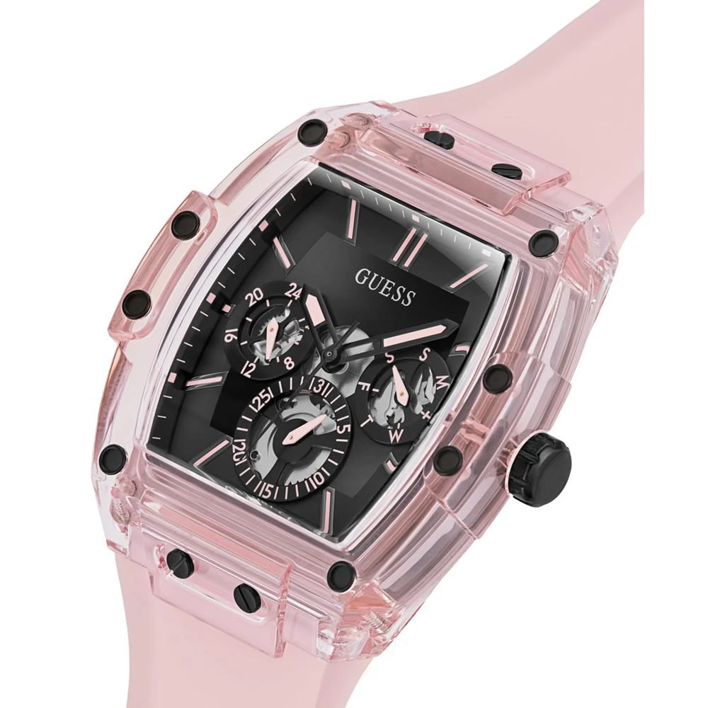 商品GUESS|Men's Pink Silicone Strap Watch 43mm,价格¥936,第3张图片详细描述