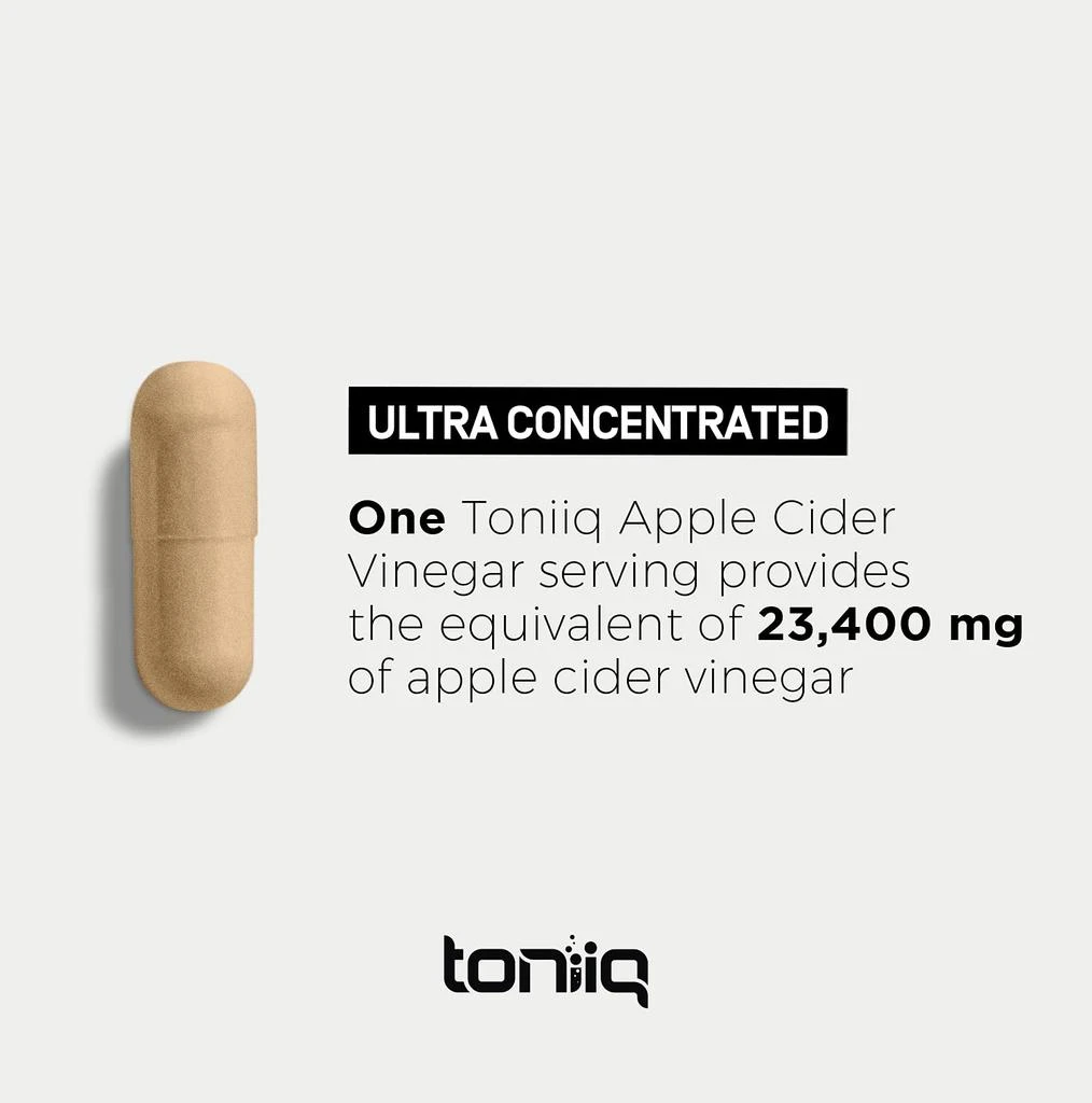 商品Toniiq|12x Potent Ultra High Strength Non-GMO Apple Cider Vinegar Capsules with Mother - 2,010mg Formula Pills with Cayenne Pepper - 20% Acetic Acid - 120 Capsules,价格¥134,第5张图片详细描述