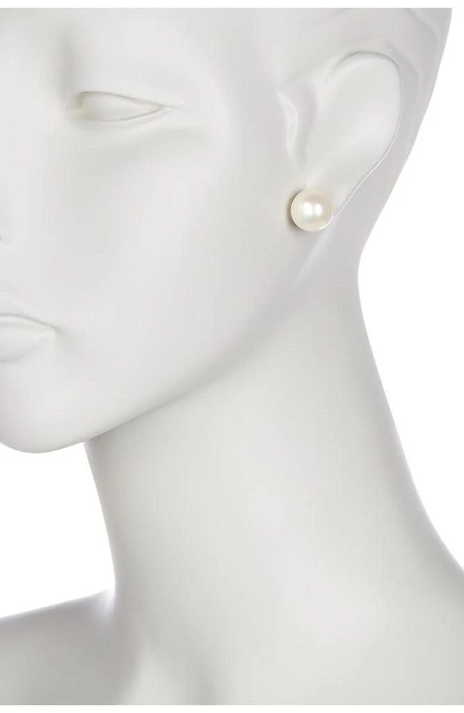 商品Splendid Pearls|14K Yellow Gold 13–13.5mm White Freshwater Pearl Stud Earrings,价格¥302,第2张图片详细描述
