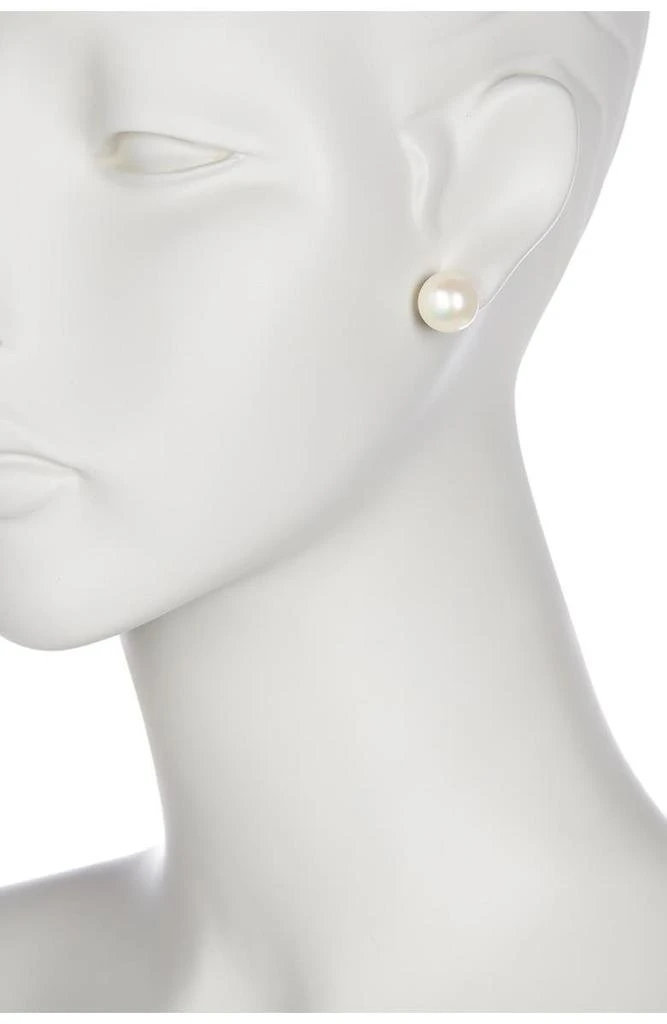 商品Splendid Pearls|14K Yellow Gold 13–13.5mm White Freshwater Pearl Stud Earrings,价格¥304,第2张图片详细描述