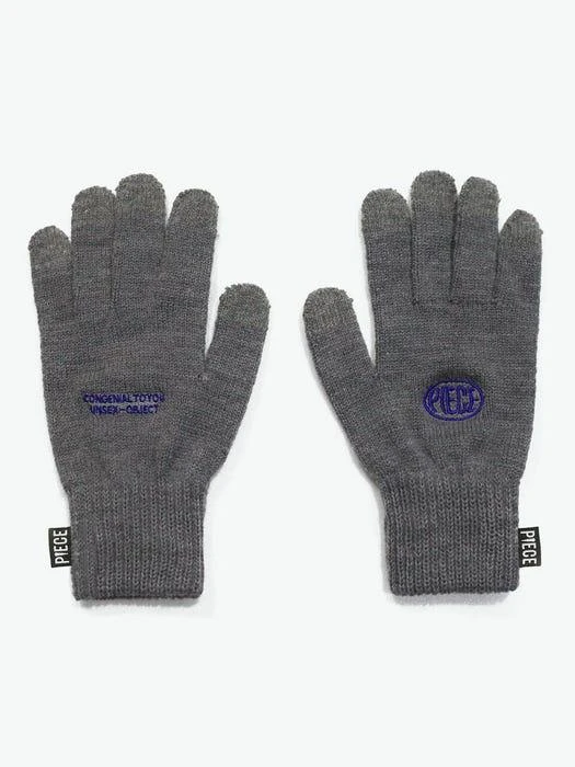 商品PIECEMAKER|Circle Logo Smart Gloves Gray,价格¥363,第1张图片