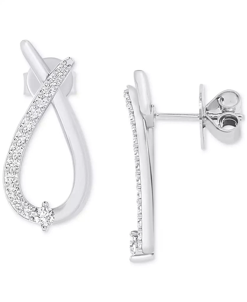 商品Macy's|2-Pc. Set Diamond Pendant Necklace & Matching Earrings Set (1/2 ct. t.w.) in Sterling Silver,价格¥1834,第4张图片详细描述