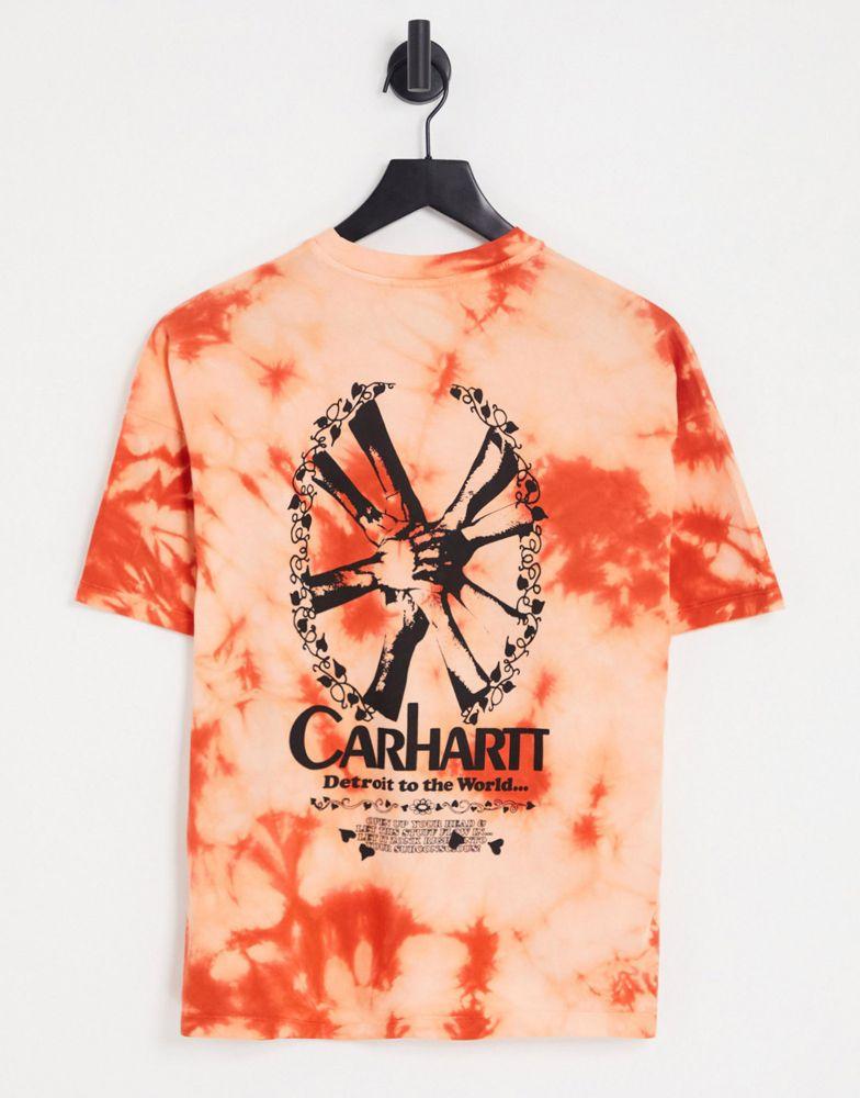 Carhartt WIP zonk tie-dye t-shirt in orange商品第1张图片规格展示