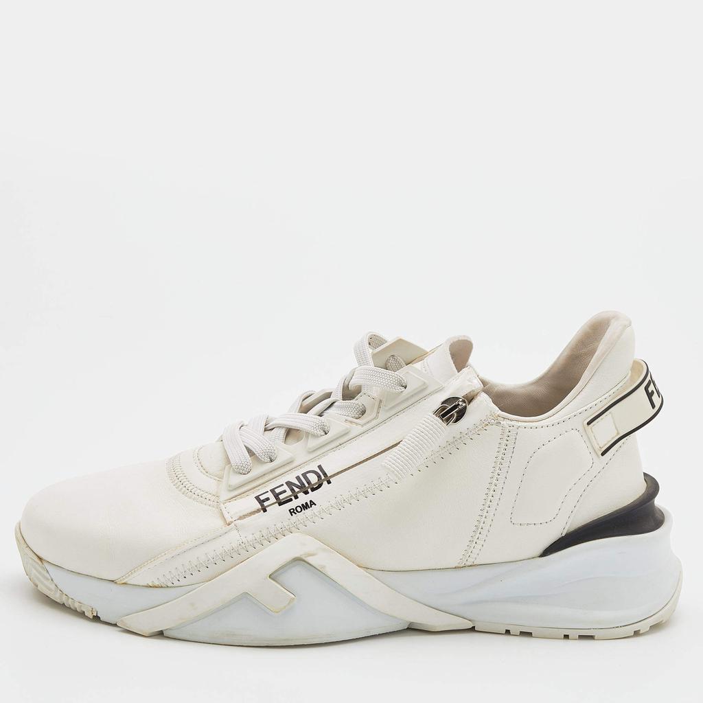 Fendi Off White Leather Fendi Flow Sneakers Size 38.5商品第1张图片规格展示