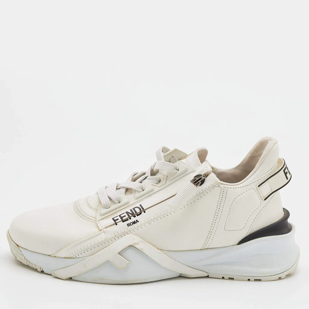 商品[二手商品] Fendi|Fendi Off White Leather Fendi Flow Sneakers Size 38.5,价格¥3520,第1张图片