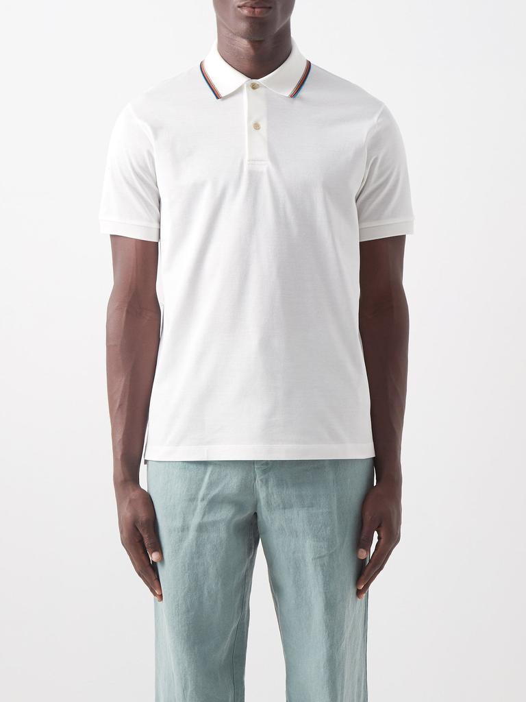 商品Paul Smith|Signature stripe cotton-piqué polo shirt,价格¥1500,第1张图片