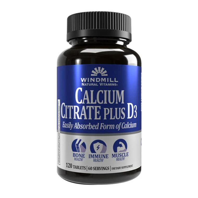 商品Windmill Vitamins|Windmill Calcium Citrate plus D3 Tablets, 120 Ea,价格¥62,第1张图片