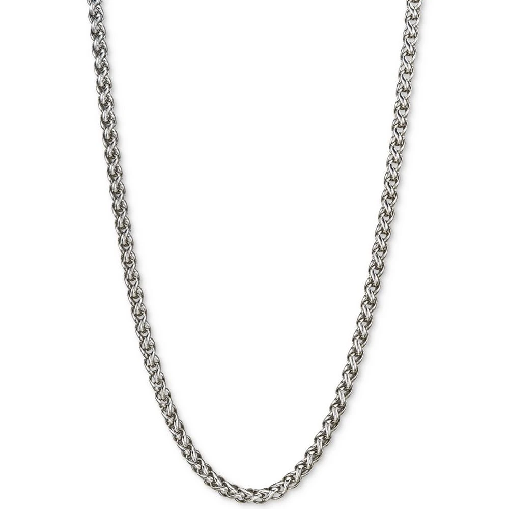 商品Esquire Men's Jewelry|22" Wheat Chain Necklace in Sterling Silver, Created for Macy's,价格¥1031,第1张图片