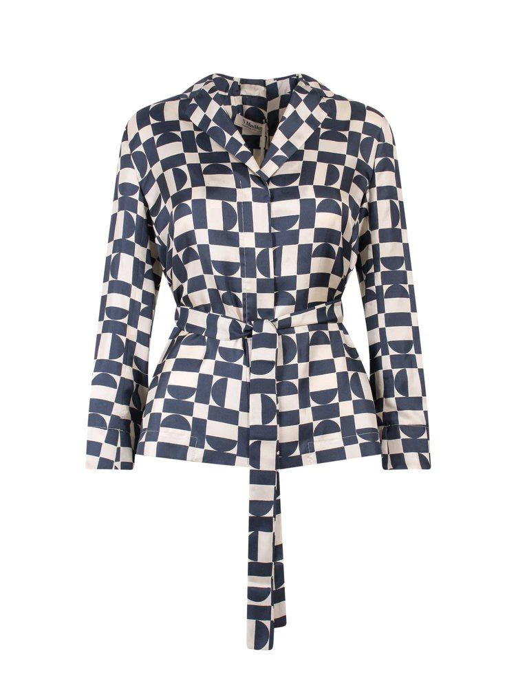 商品Max Mara|Max Mara Geometric Printed Belted Shirt,价格¥2684,第1张图片