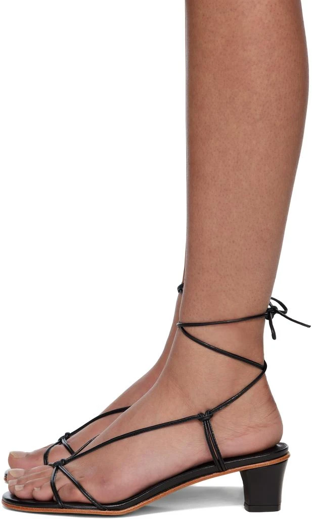 商品Martiniano|Black Spaghetti Heeled Sandals,价格¥4228,第3张图片详细描述