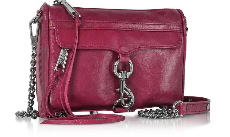 商品Rebecca Minkoff|Rebecca Minkoff 迷你 M.A.C. 甜菜色仿旧皮革斜挎包,价格¥914,第2张图片详细描述