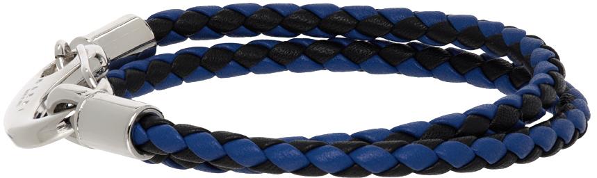Black & Navy Double Wrap Braided Bracelet商品第3张图片规格展示
