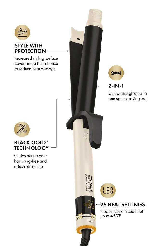 商品HOT TOOLS|Signature Collection Curl Straight Styler Iron,价格¥678,第2张图片详细描述