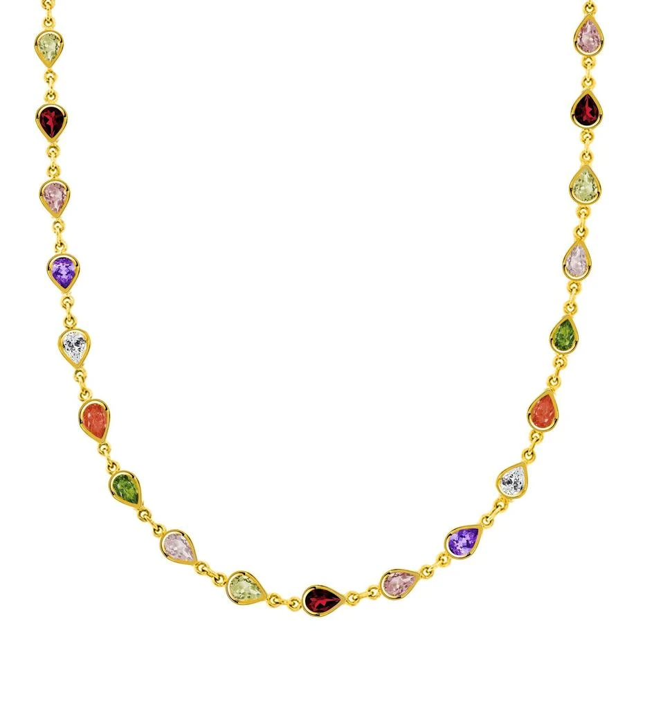 商品Savvy Cie Jewels|18K Gold Vermeil Multi-Color Lab Created Gem Necklace 20" + 2",价格¥235,第1张图片