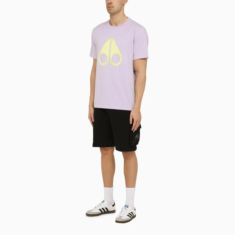 商品Moose Knuckles|Orchid-coloured cotton T-shirt with logo print,价格¥699,第2张图片详细描述