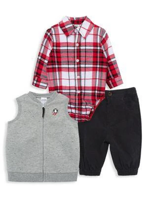 商品Little Me|Baby Boy's 3-Piece Vest, Bodysuit & Joggers Set,价格¥158,第3张图片详细描述