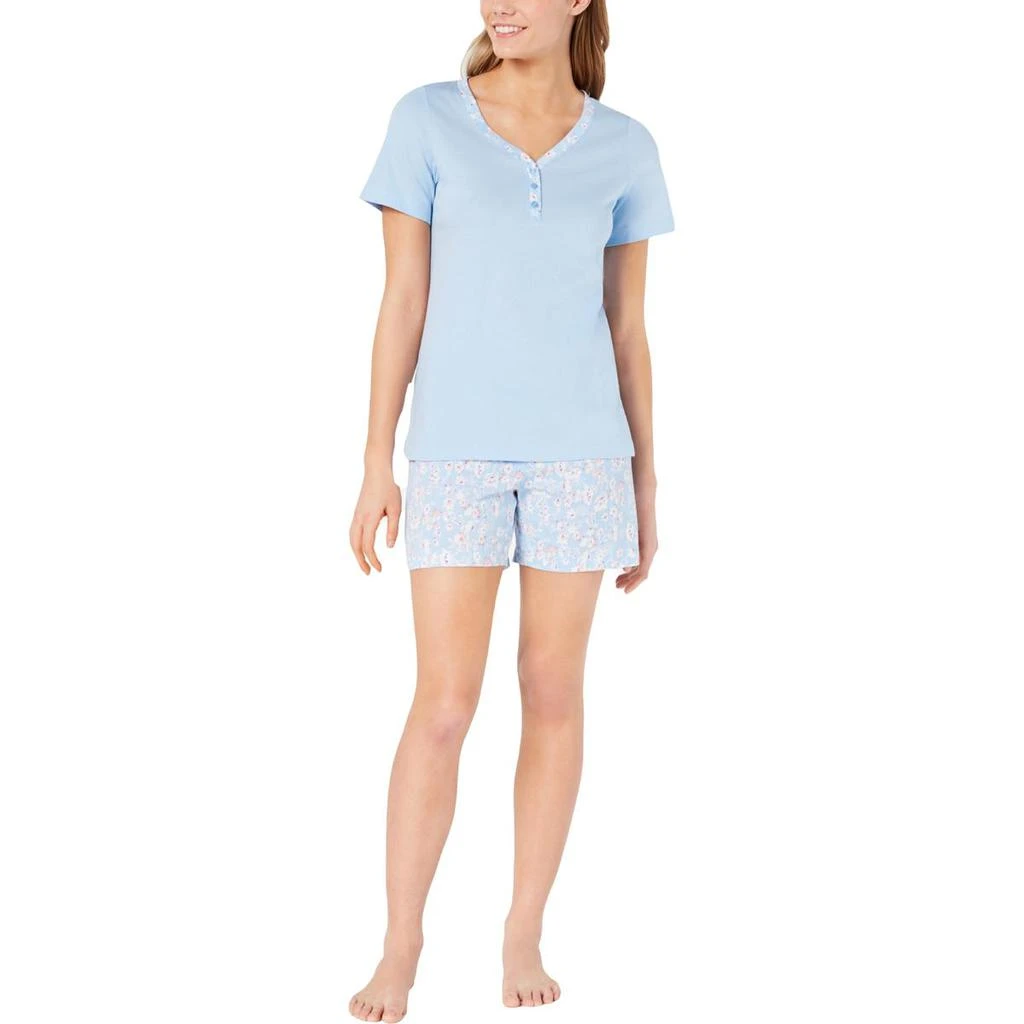 商品Charter Club|Charter Club Womens Cotton 2PC Pajama Set,价格¥39,第1张图片