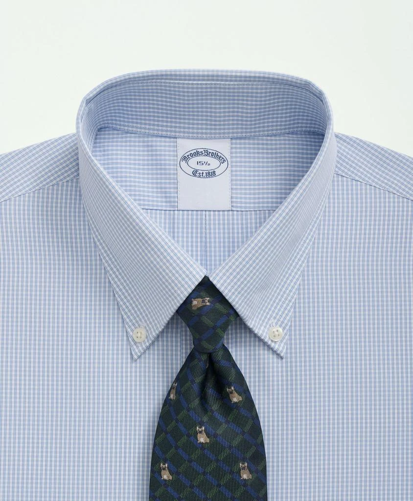 商品Brooks Brothers|Supima® Cotton Poplin Polo Button-Down Collar, Micro Checked Dress Shirt,价格¥668,第3张图片详细描述