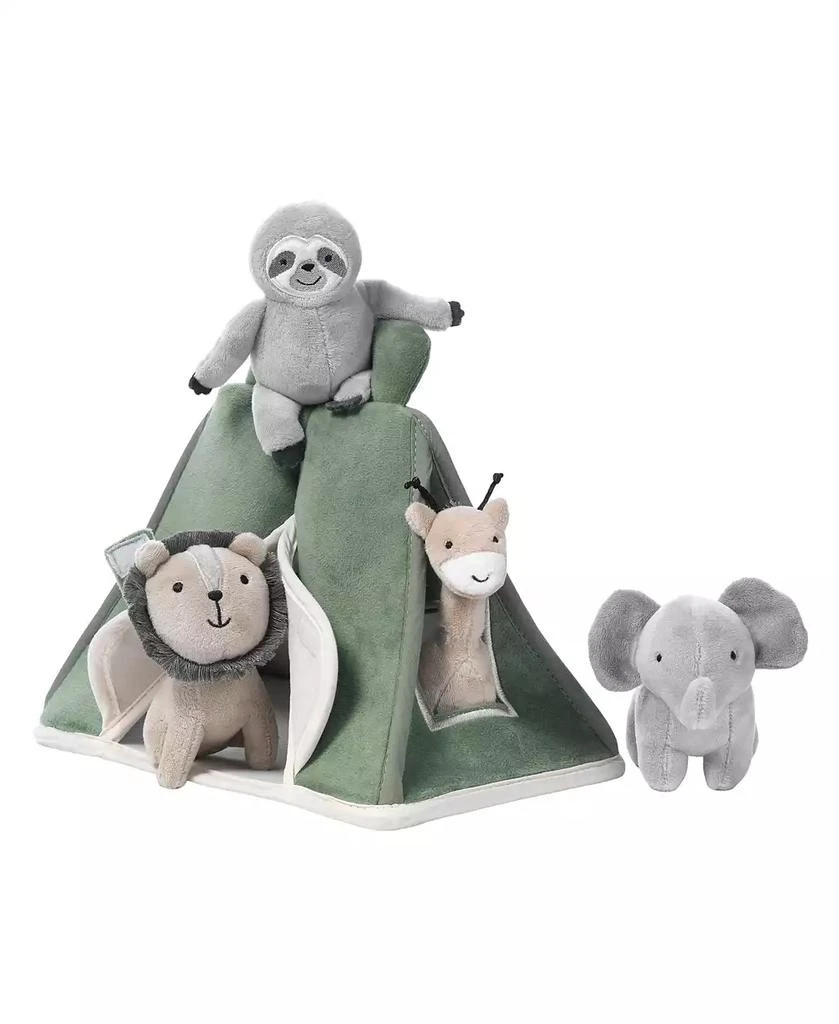 商品Lambs & Ivy|Interactive Plush Safari/Jungle Green Tent with Stuffed Animal Toys,价格¥261,第1张图片