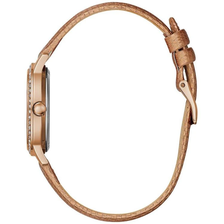 商品GUESS|Women's Rose Gold-Tone Leather Strap Watch 30mm, Created for Macy's,价格¥561,第3张图片详细描述