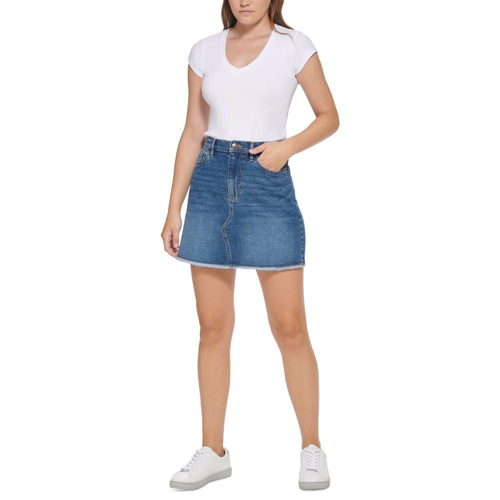 Women's A-Line Denim Mini Skirt商品第4张图片规格展示
