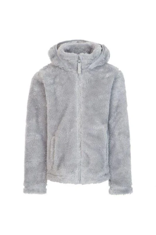商品Trespass|Trespass Girls Violetta Fluffy Fleece Jacket (Pale Grey),价格¥235,第1张图片