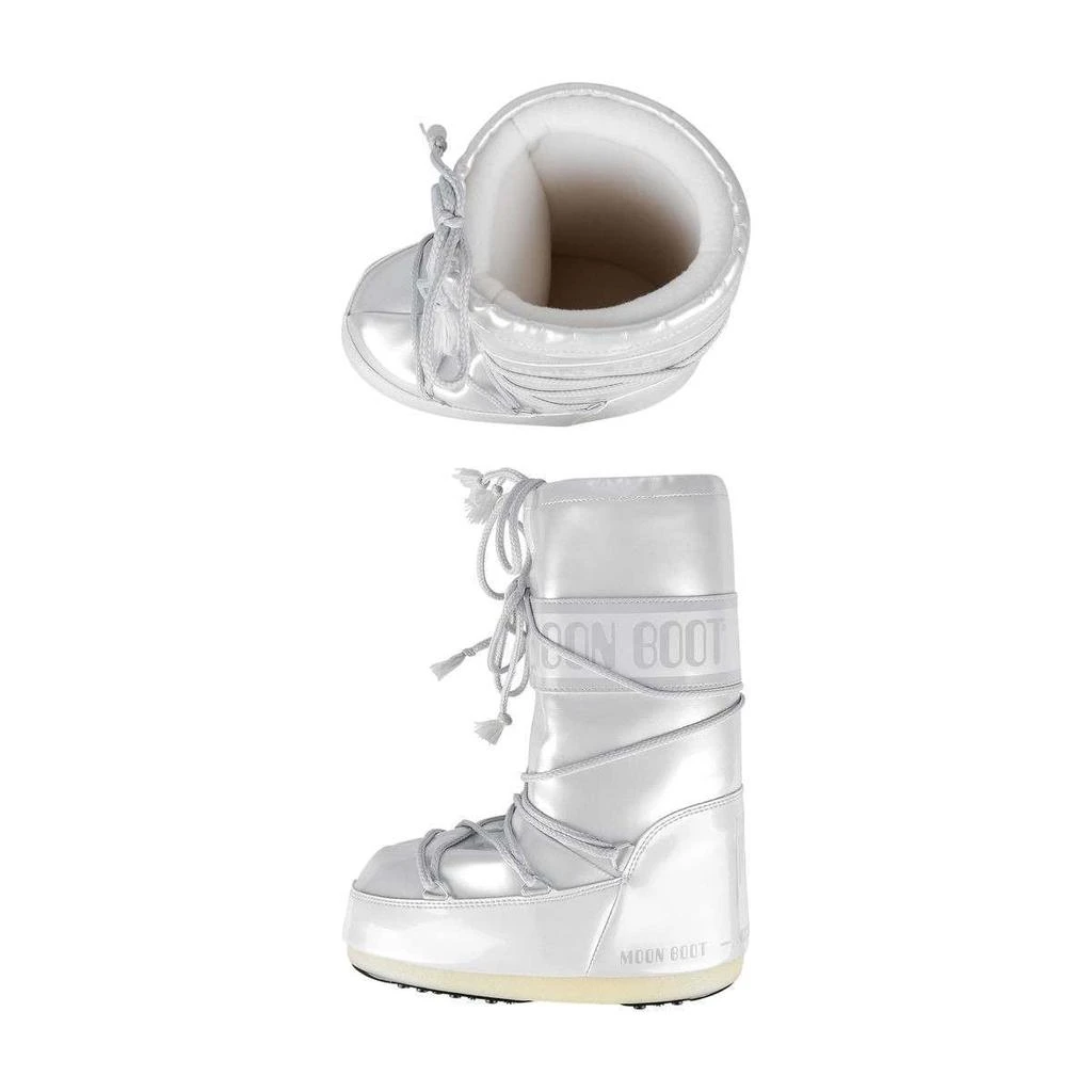 Moon Boot Gold, White, Silver  Girls Pearl Vinyl Snow Boots 商品