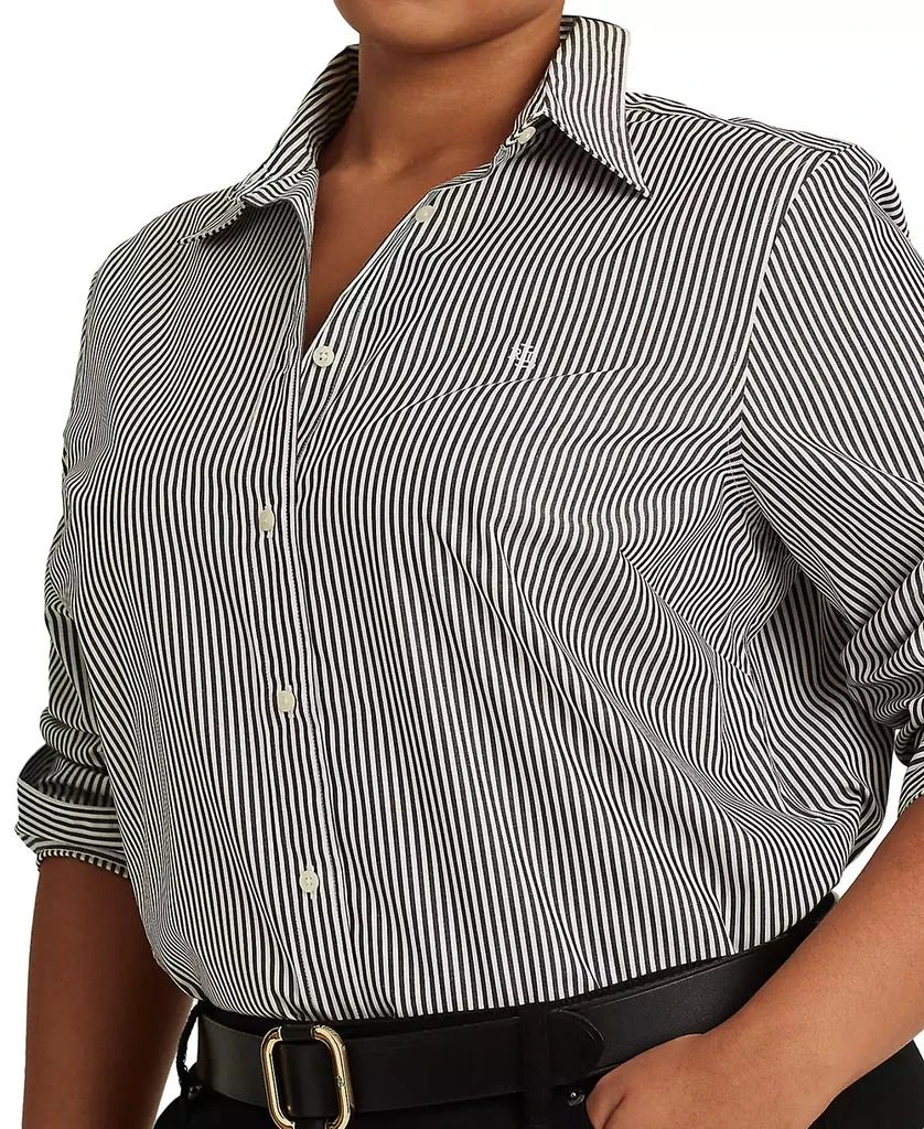 商品Ralph Lauren|Plus-Size Striped Easy Care Cotton Shirt,价格¥680,第3张图片详细描述