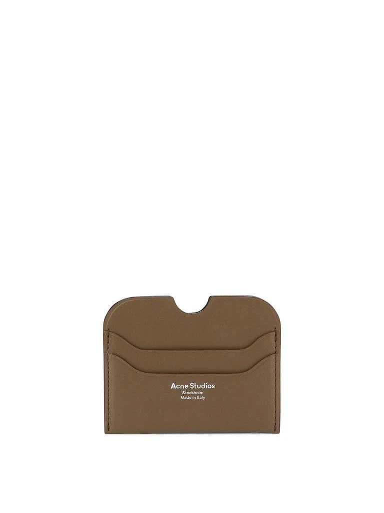 商品Acne Studios|Leather Card Holder Wallets & Card Holders Beige,价格¥682,第1张图片