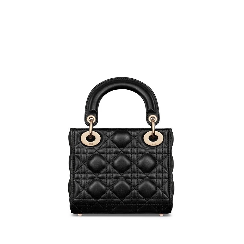 商品Dior|Dior 迪奥 Lady Dior系列女士黑色羊皮手提包,价格¥38492,第4张图片详细描述
