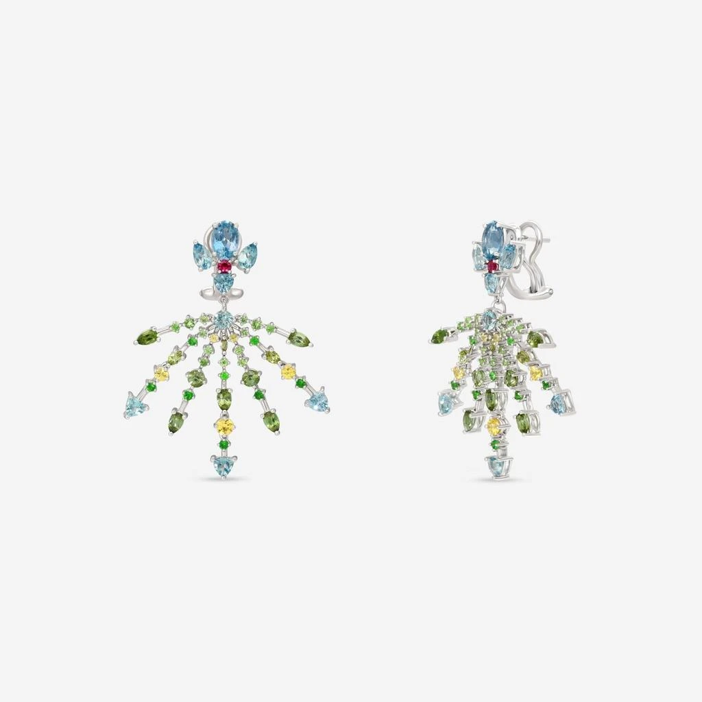 商品Gübelin|Gübelin Ornaments of Flowers 18K White Gold Multi-Gemstone Drop Earrings 44A-1328.1,价格¥60983,第2张图片详细描述