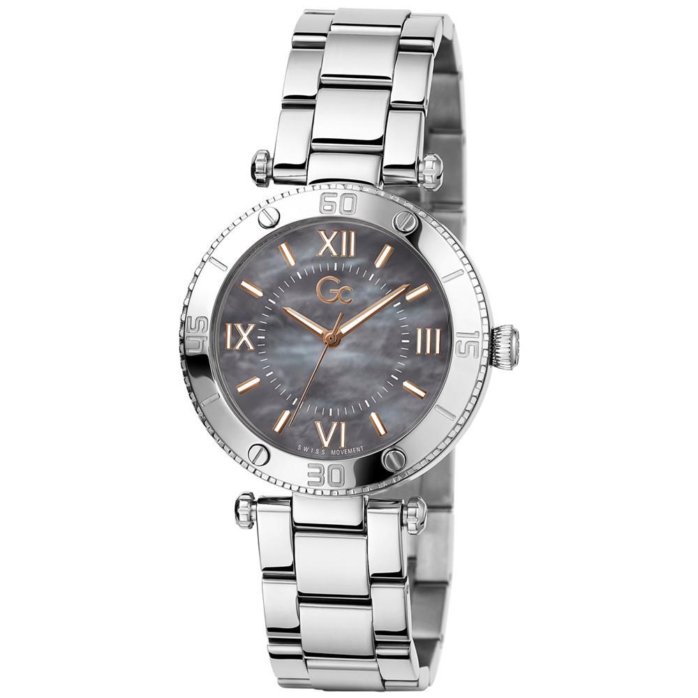 商品GUESS|Gc Muse Women's Swiss Silver-Tone Stainless Steel Bracelet Watch 34mm,价格¥2414,第7张图片详细描述