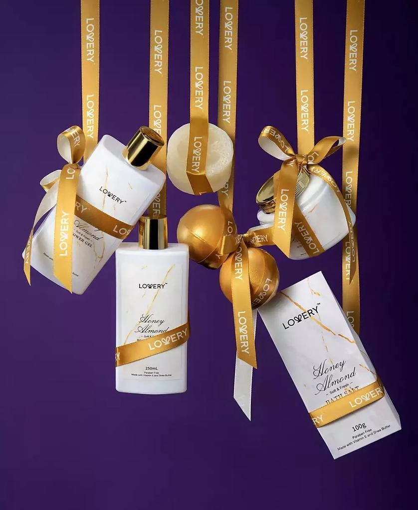 商品Lovery|Home Spa Body Care Gift Set, Honey Almond Self Care Kit, Stress Relief Gifts, Bath and Body Kit, 31 Piece,价格¥544,第4张图片详细描述