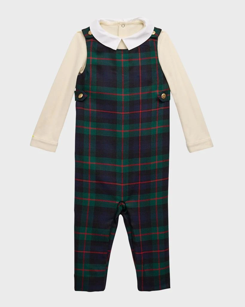 商品Ralph Lauren|Boy's Plaid-Print Wool Overall W/ Bodysuit, Size 9M-24M,价格¥947,第1张图片