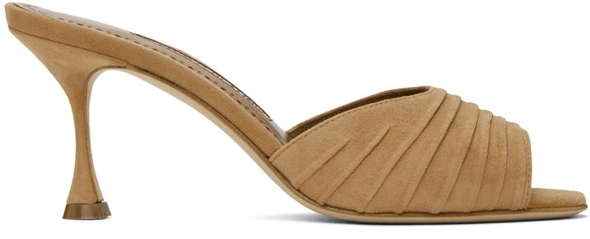 商品Manolo Blahnik|Tan Pirua Heeled Sandals,价格¥5790,第1张图片